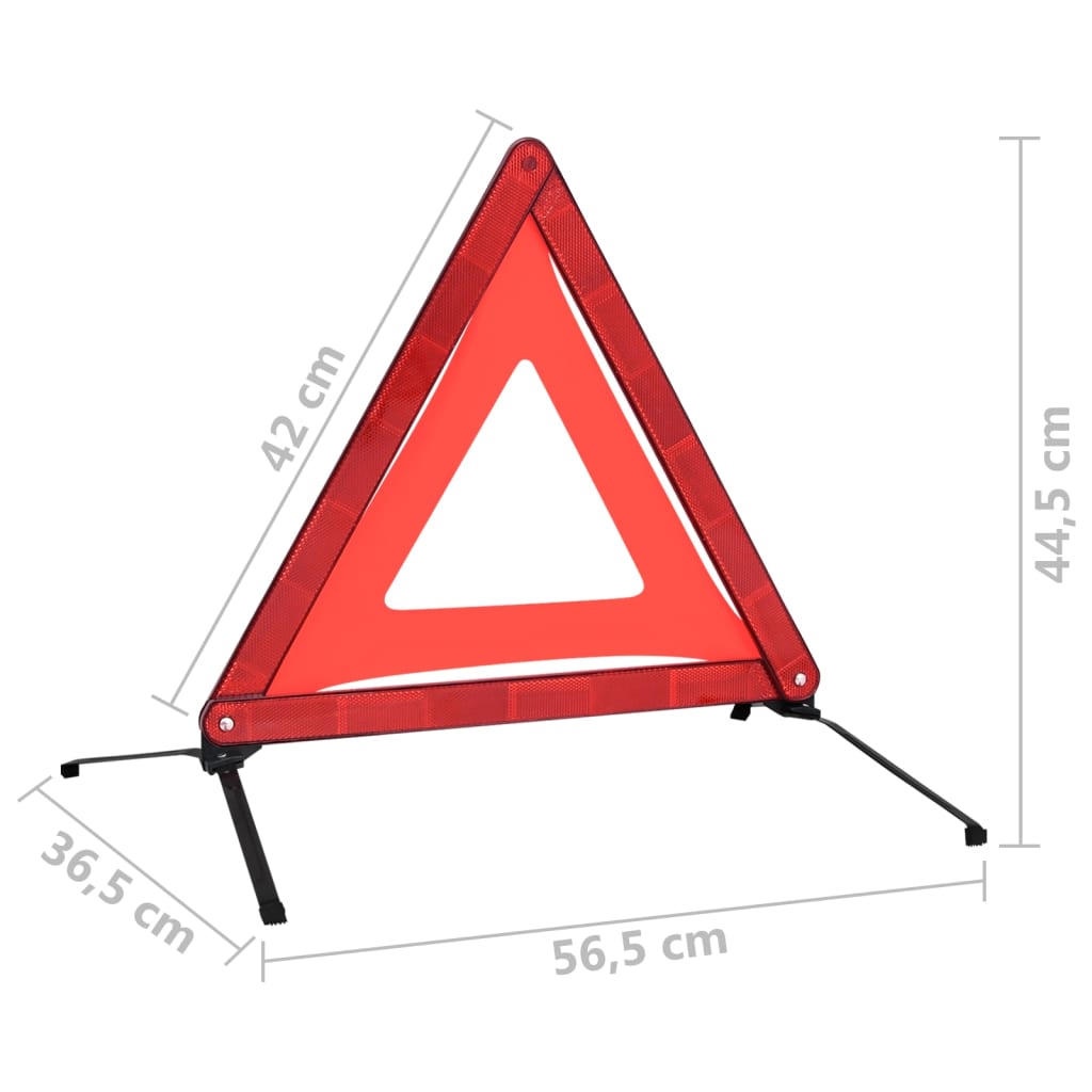 vidaXL Triunghiuri avertisment trafic, 4 buc., roșu, 56,5x36,5x44,5 cm