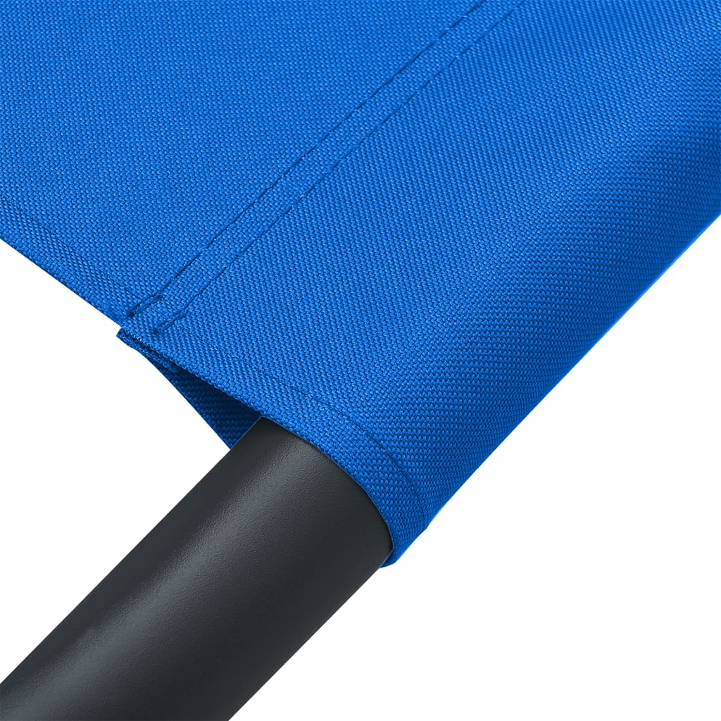 vidaXL Pat șezlong de exterior, albastru, material textil