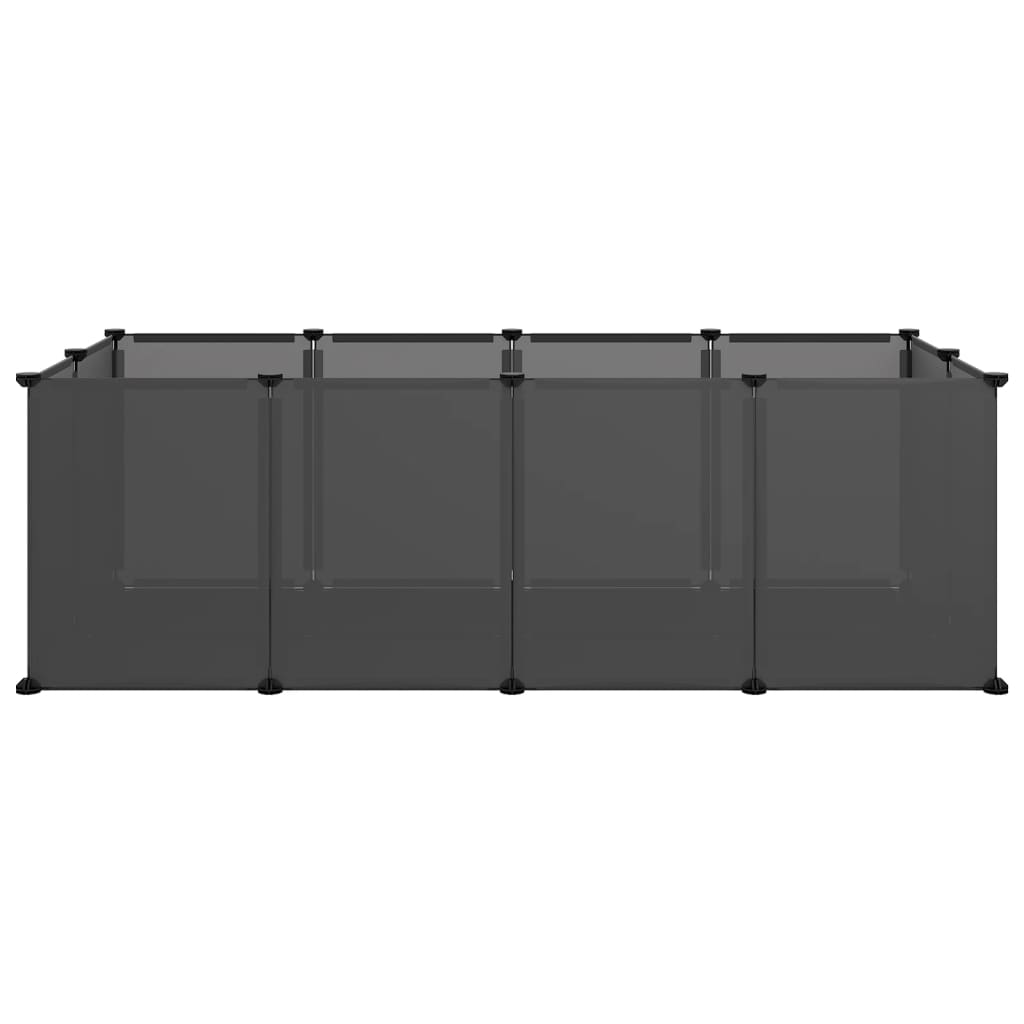 vidaXL Cușcă pentru animale mici, negru, 144x74x46,5 cm, PP și oțel
