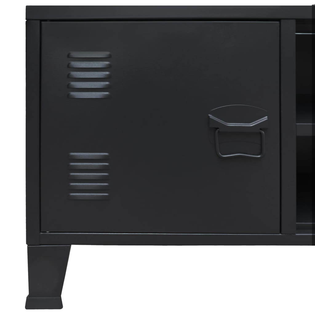 vidaXL Comodă TV din metal, stil industrial, 120 x 35 x 48 cm, negru