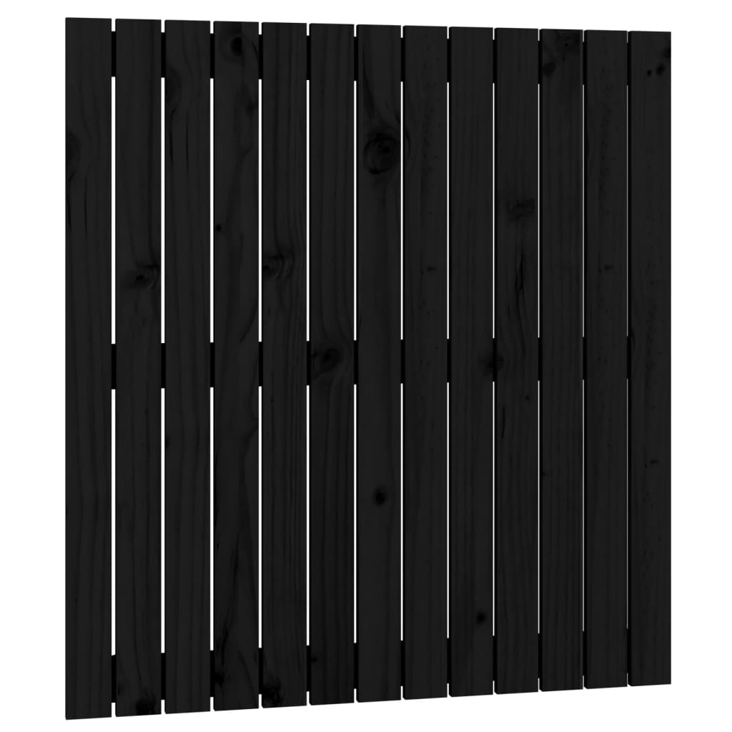 vidaXL Tăblie de pat pentru perete, negru, 82,5x3x90 cm lemn masiv pin
