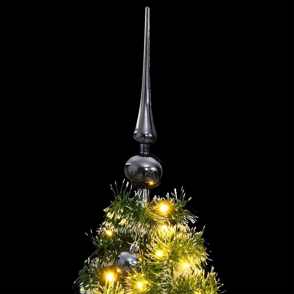 vidaXL Brad Crăciun artificial, 150 LED/globuri/zăpadă pufoasă, 120 cm