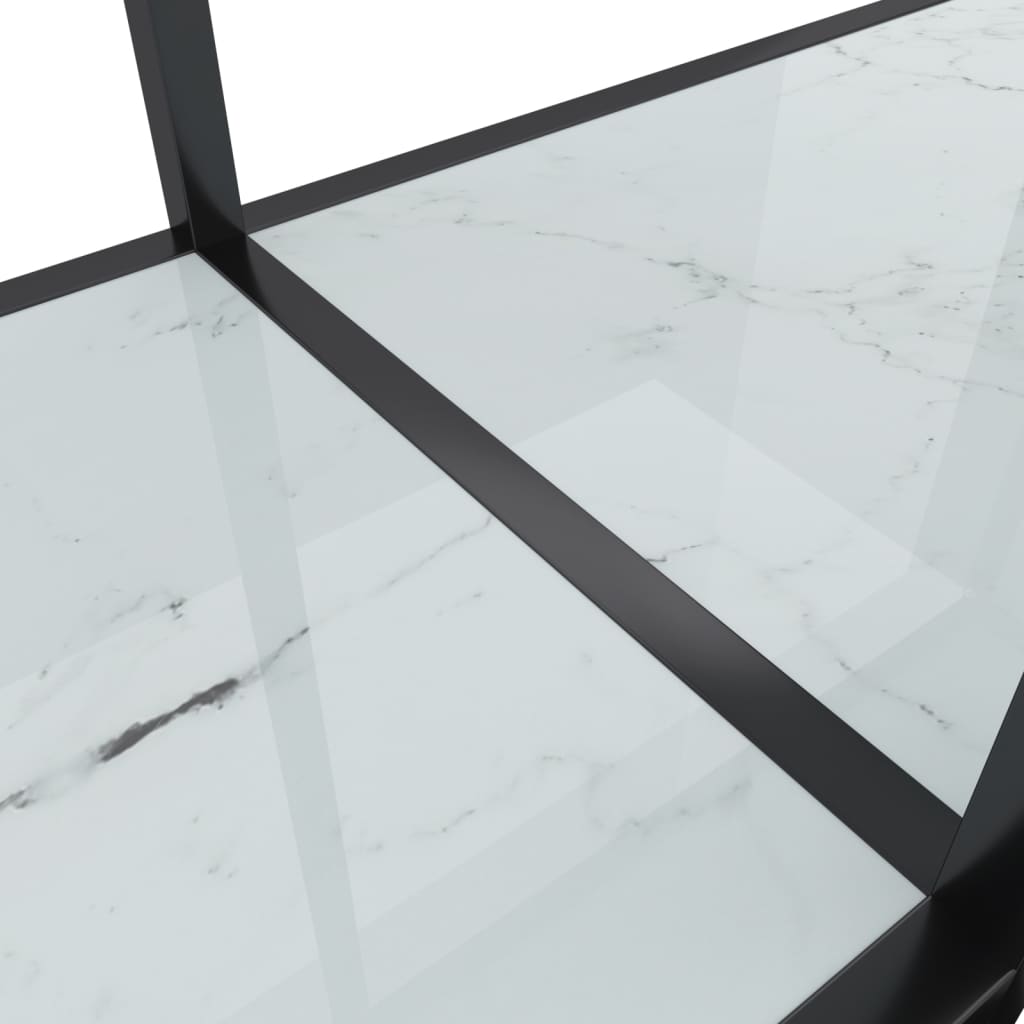 vidaXL Masă consolă,alb, 200x35x75,5 cm, sticlă securizată