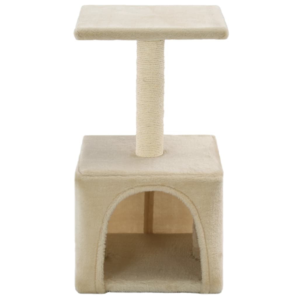 vidaXL Ansamblu pentru pisici, stâlpi cu funie de sisal, bej, 55 cm