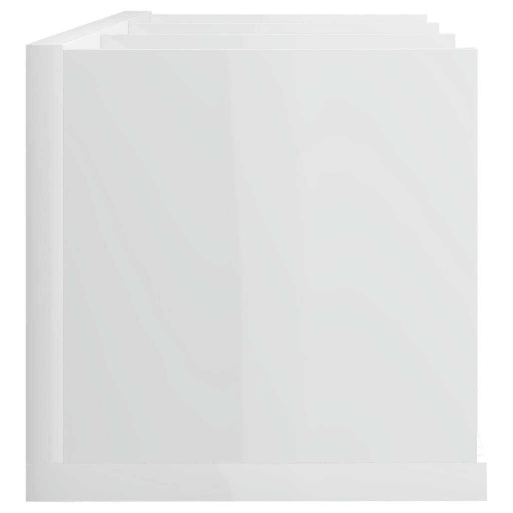 vidaXL Raft de perete CD-uri, alb extralucios, 75 x 18 x 18 cm, PAL