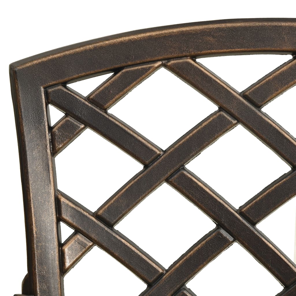 vidaXL Set mobilier bistro, 3 piese, bronz, aluminiu turnat