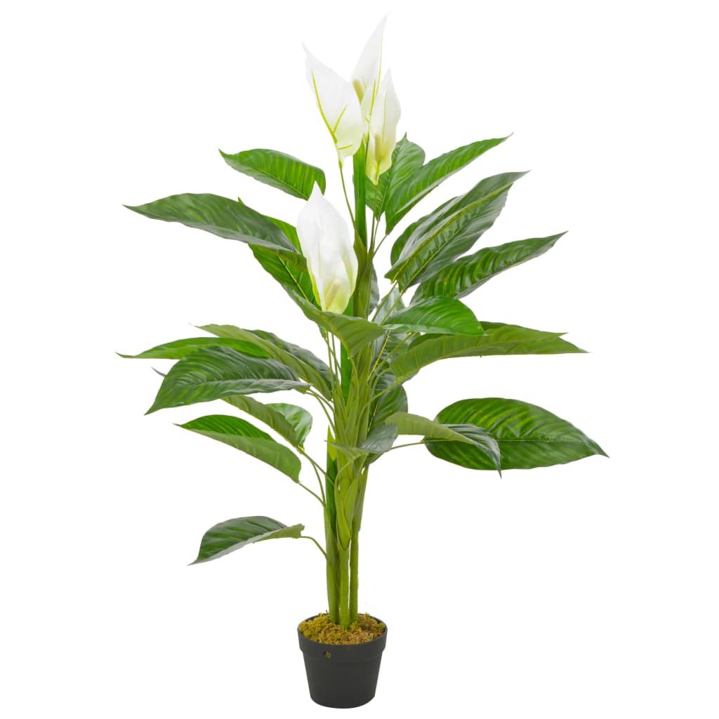 vidaXL Plantă artificială Anthurium cu ghiveci, alb, 115 cm