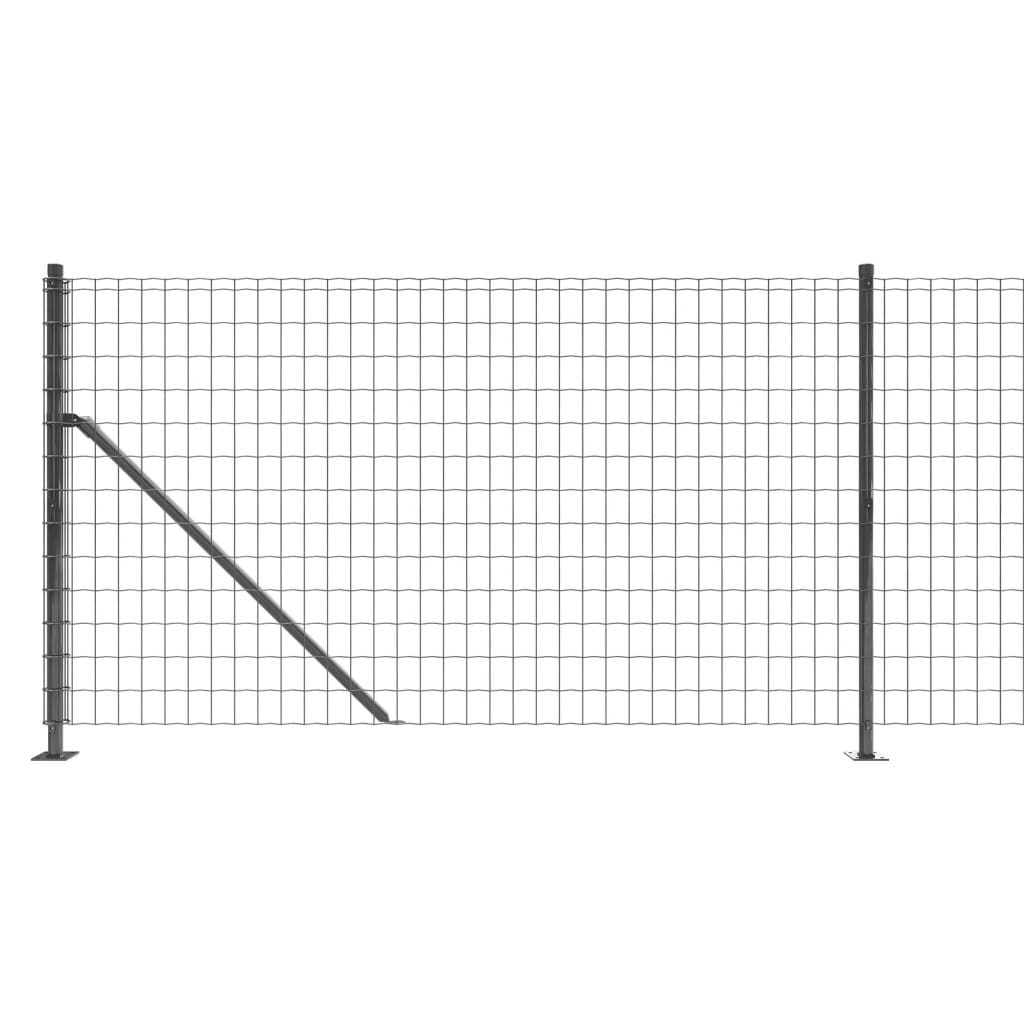 vidaXL Gard plasă de sârmă cu bordură, antracit, 0,8x10 m