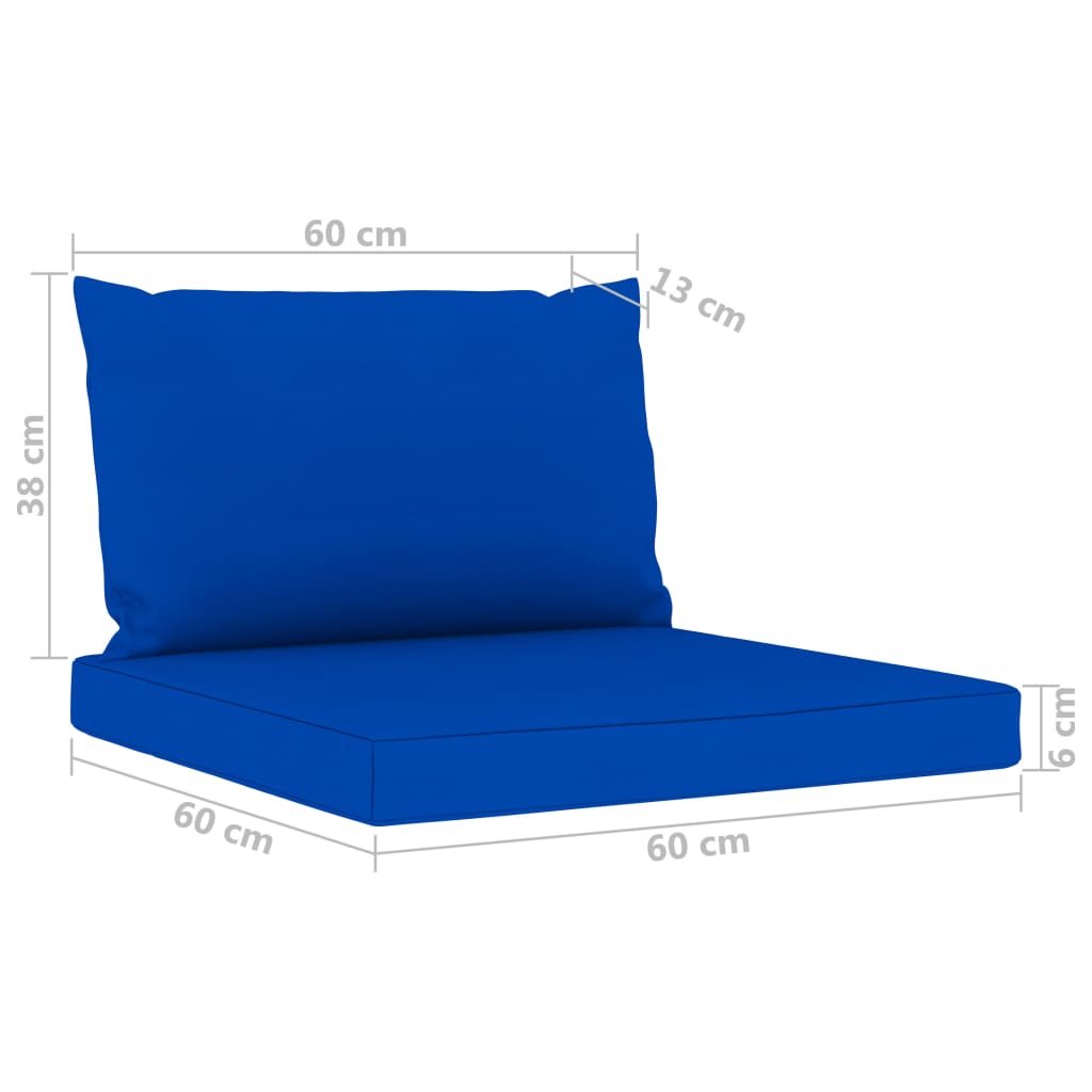 vidaXL Canapea de grădină cu 4 locuri cu perne albastre