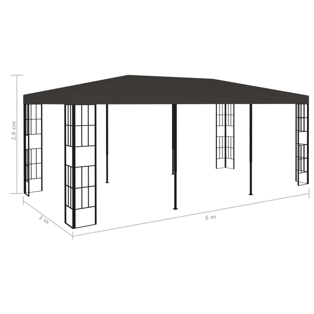 vidaXL Pavilion, antracit, 3 x 6 m