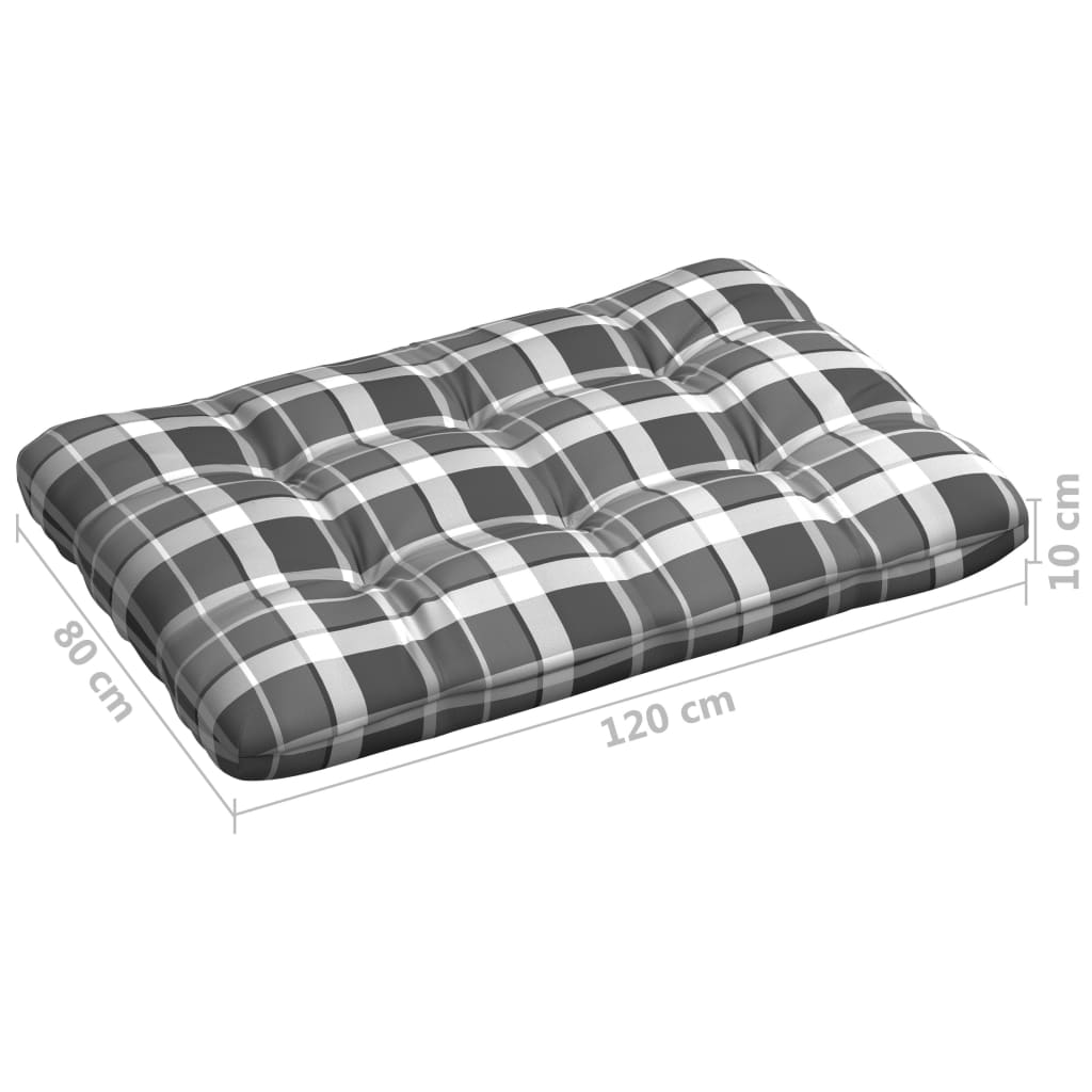 vidaXL Perne pentru canapea din paleți, 7 buc., gri, model carouri
