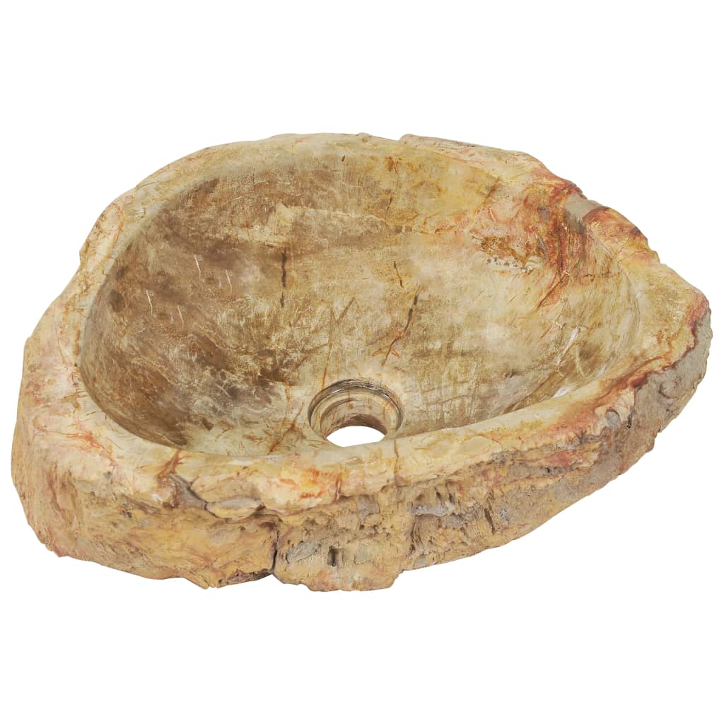 vidaXL Chiuvetă, crem, 45 x 35 x 15 cm, piatră fosilă