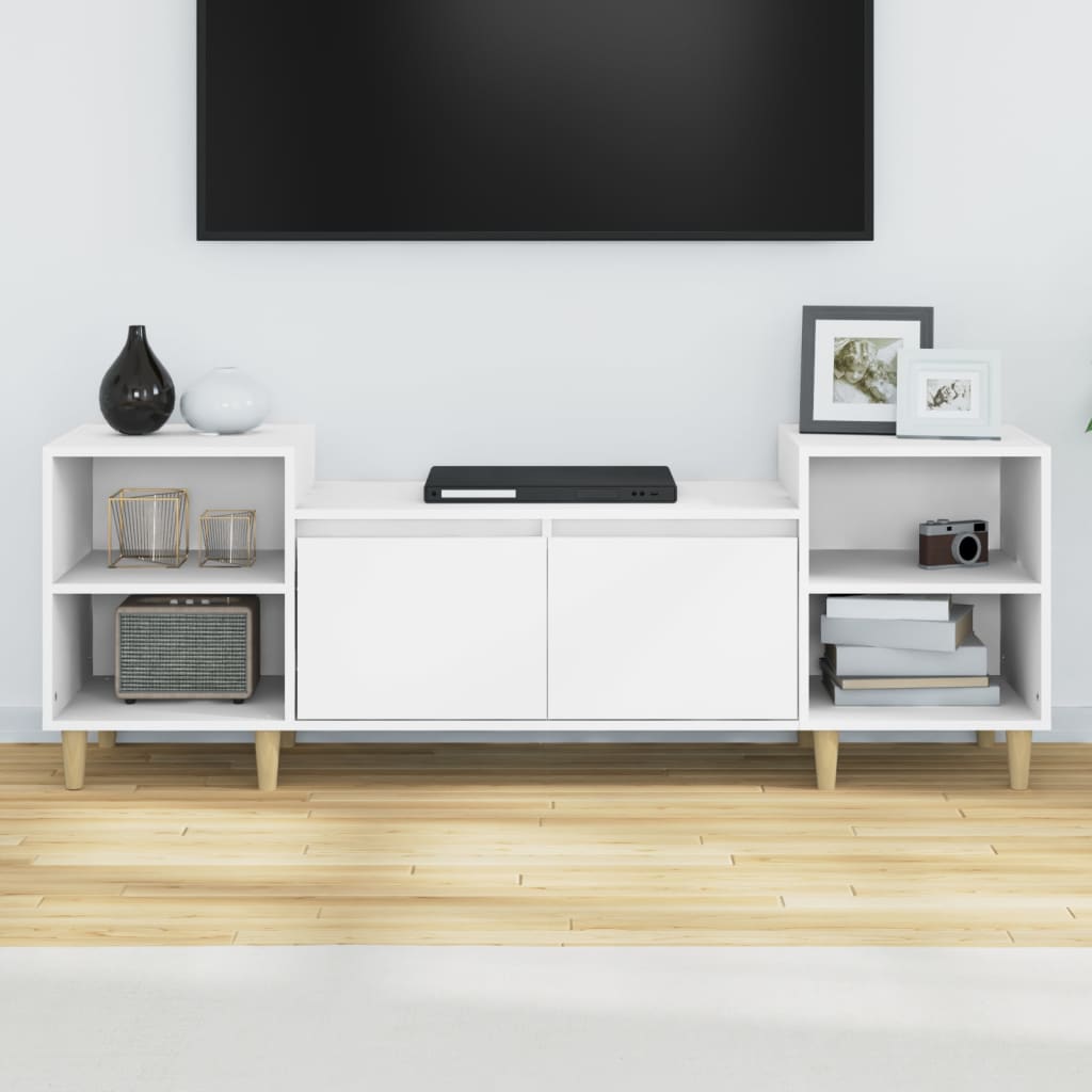 vidaXL Comodă TV, alb, 160x35x55 cm, lemn prelucrat