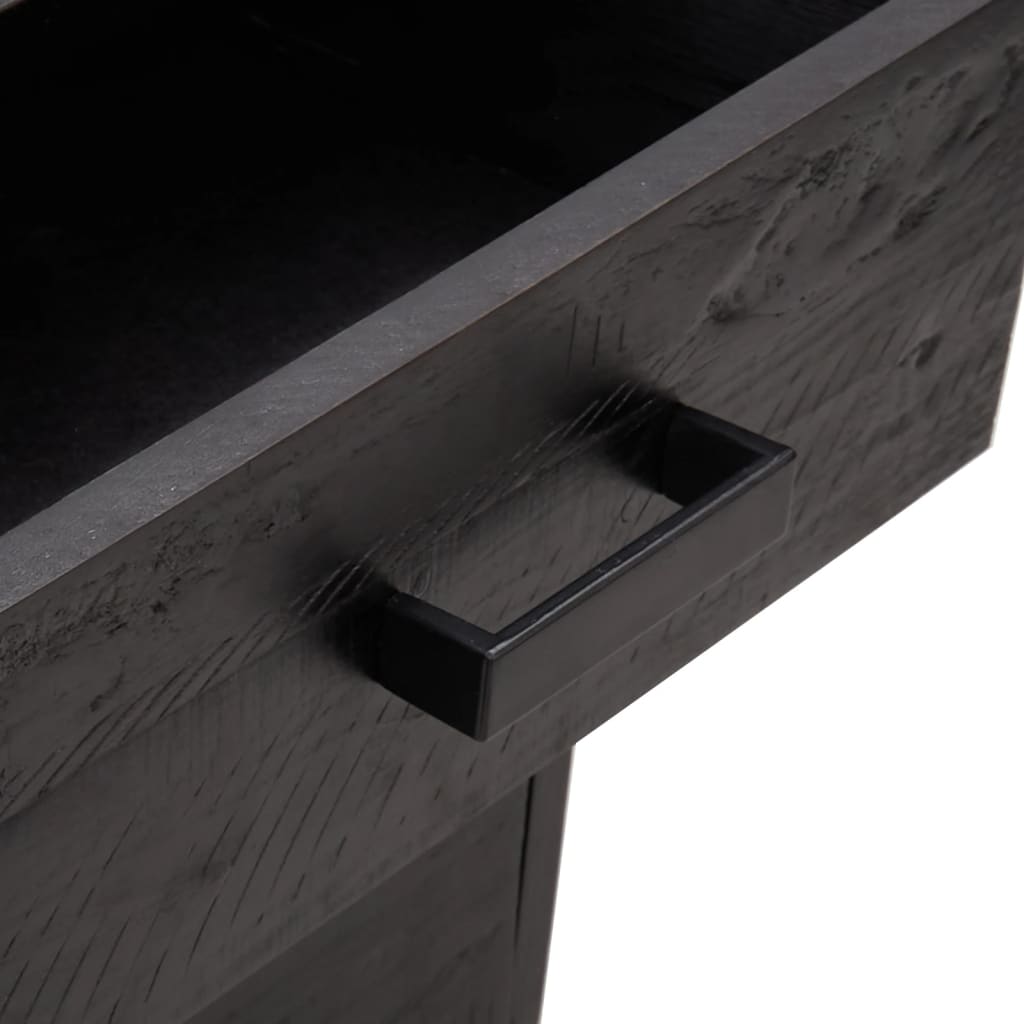 vidaXL Noptieră, negru, 36x30x45 cm, lemn de pin masiv