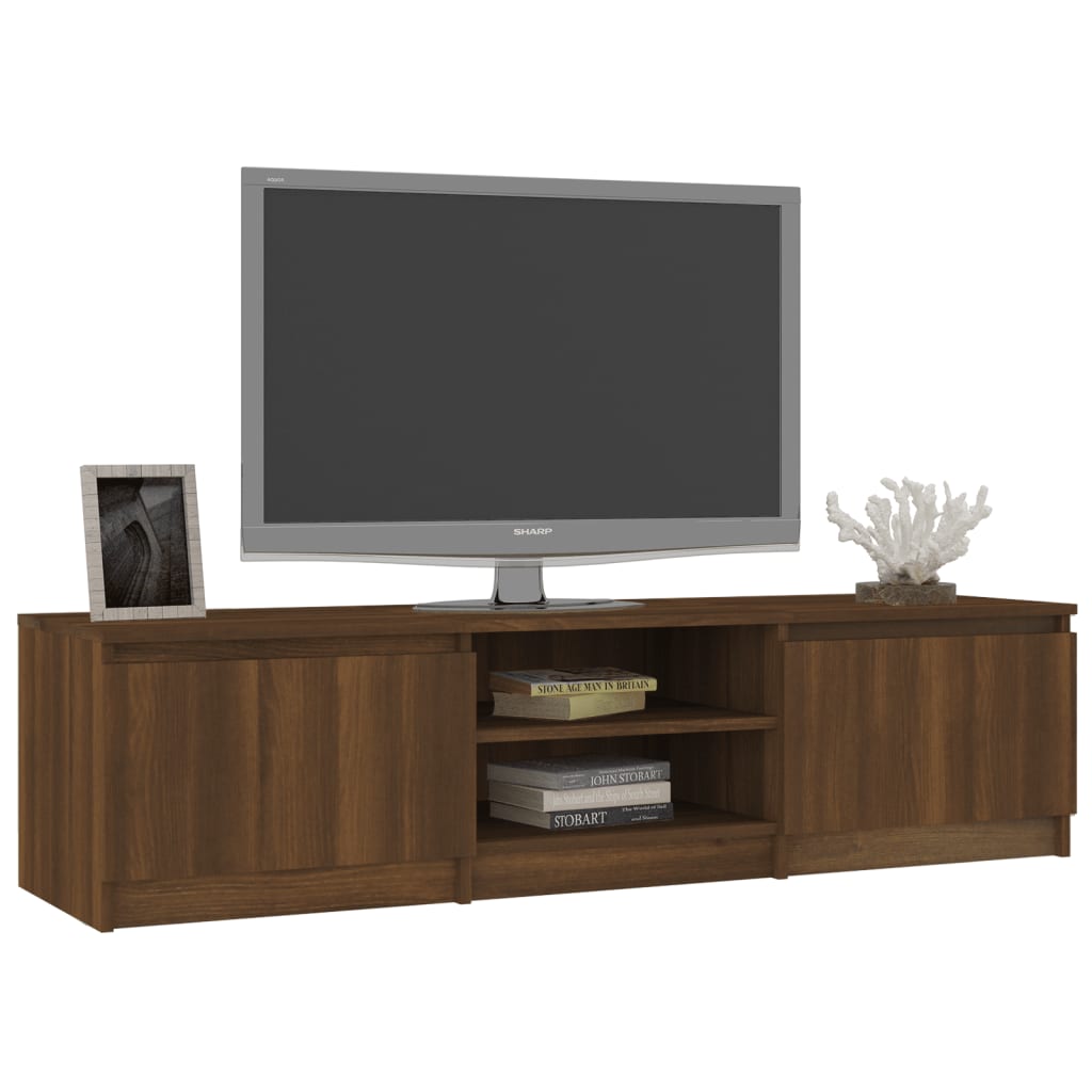 vidaXL Comodă TV, stejar maro, 140x40x35,5 cm, lemn prelucrat