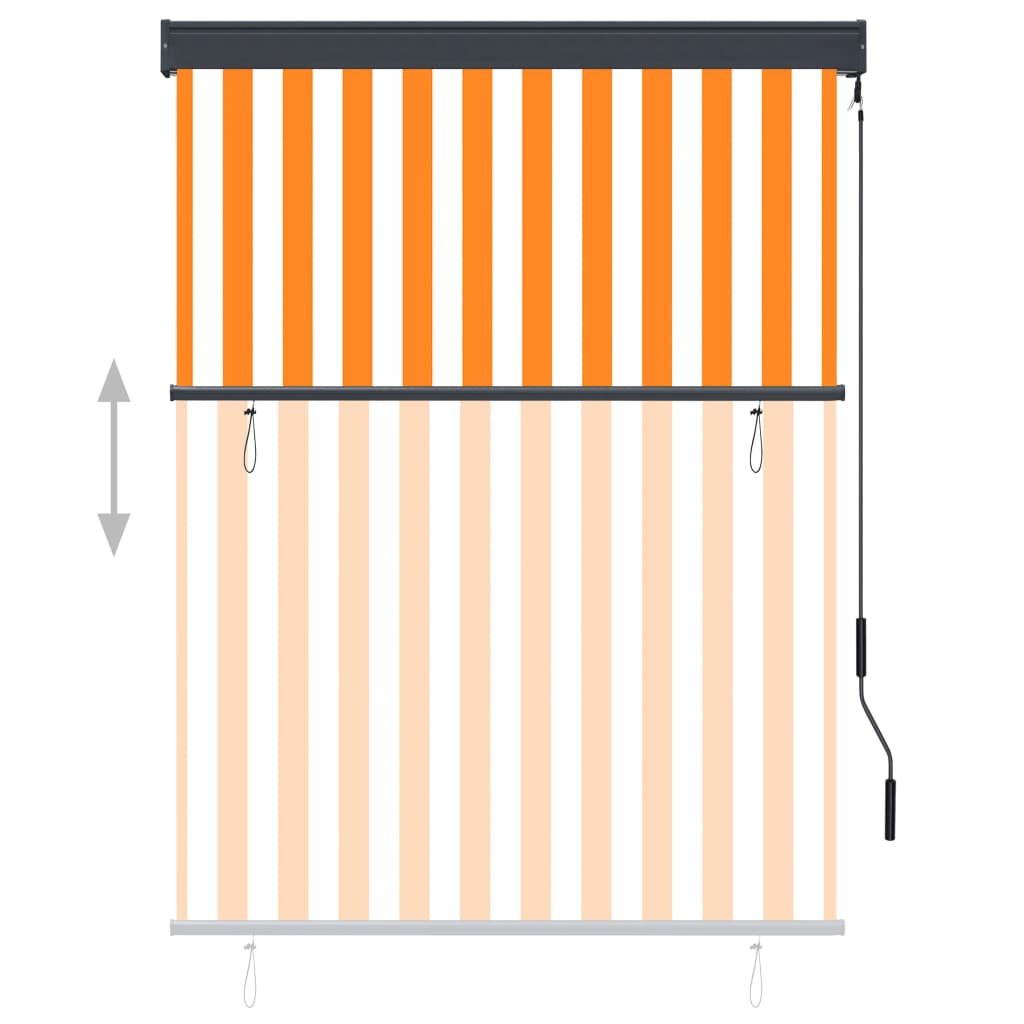 vidaXL Jaluzea tip rulou de exterior, alb și portocaliu, 120 x 250 cm