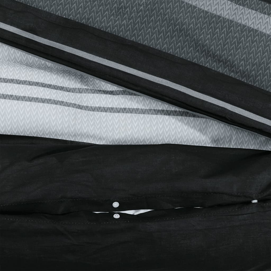 vidaXL Set cu husă de pilotă, negru și alb, 225x220 cm, bumbac