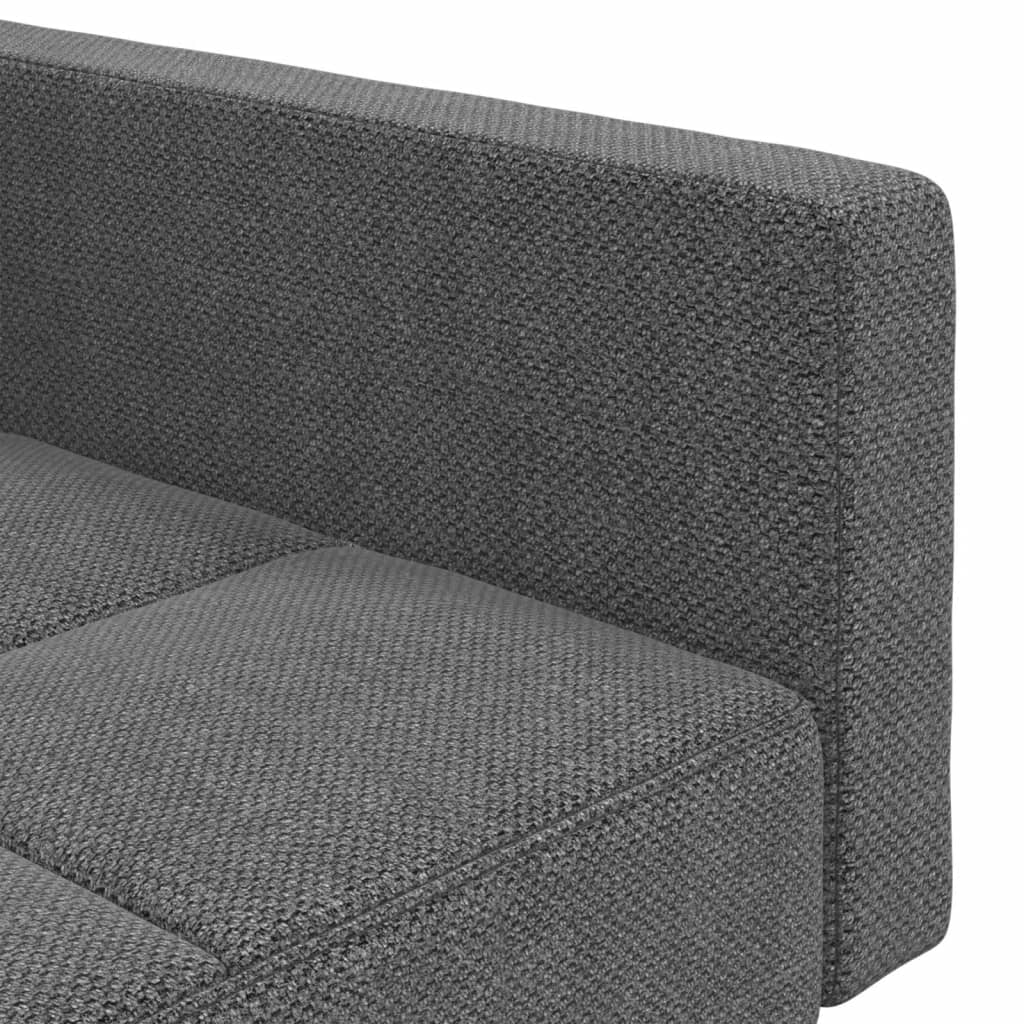 vidaXL Canapea extensibilă cu 2 locuri, 2 perne, gri deschis, textil