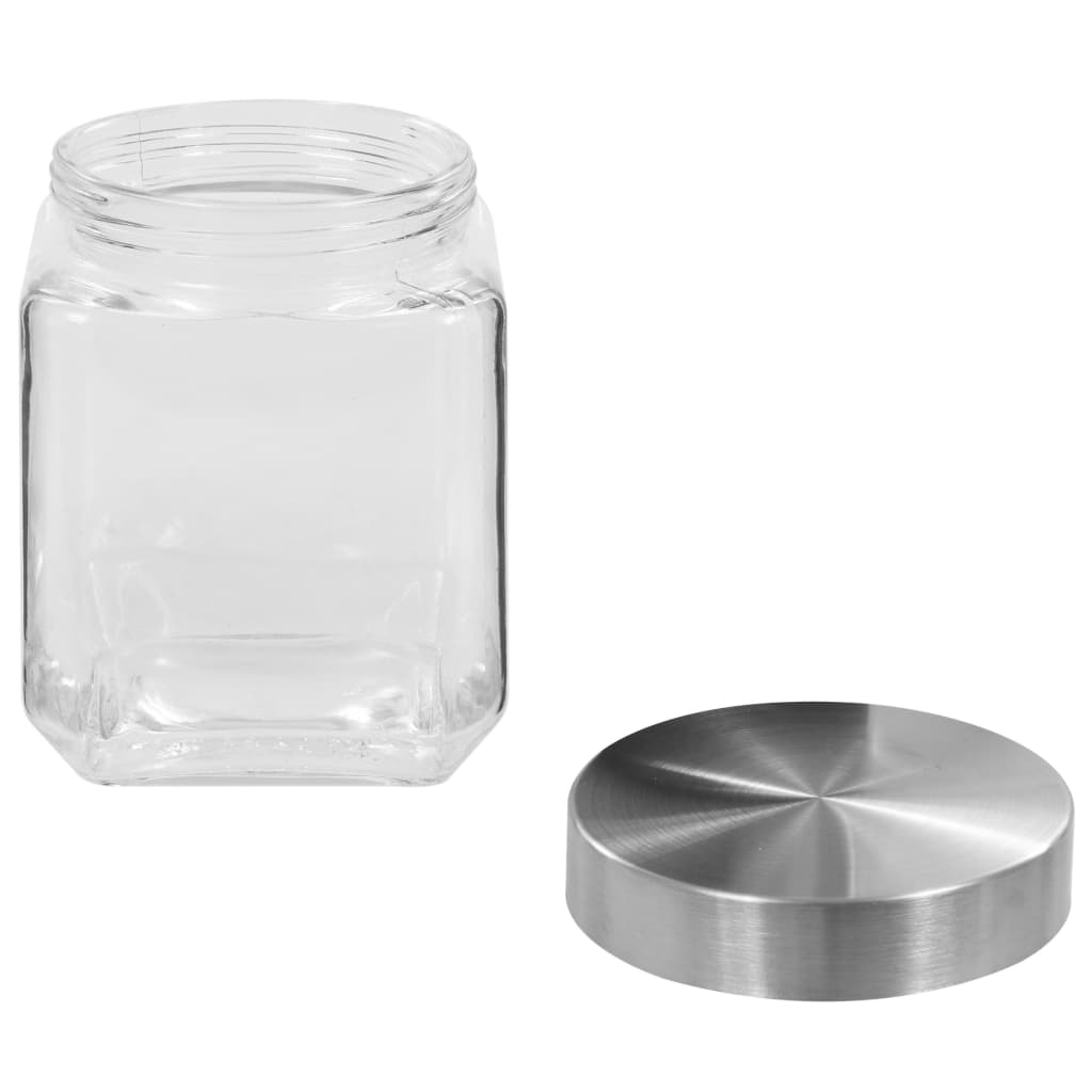 vidaXL Borcane de depozitare, capac argintiu, 6 buc., 800/1200/1700 ml