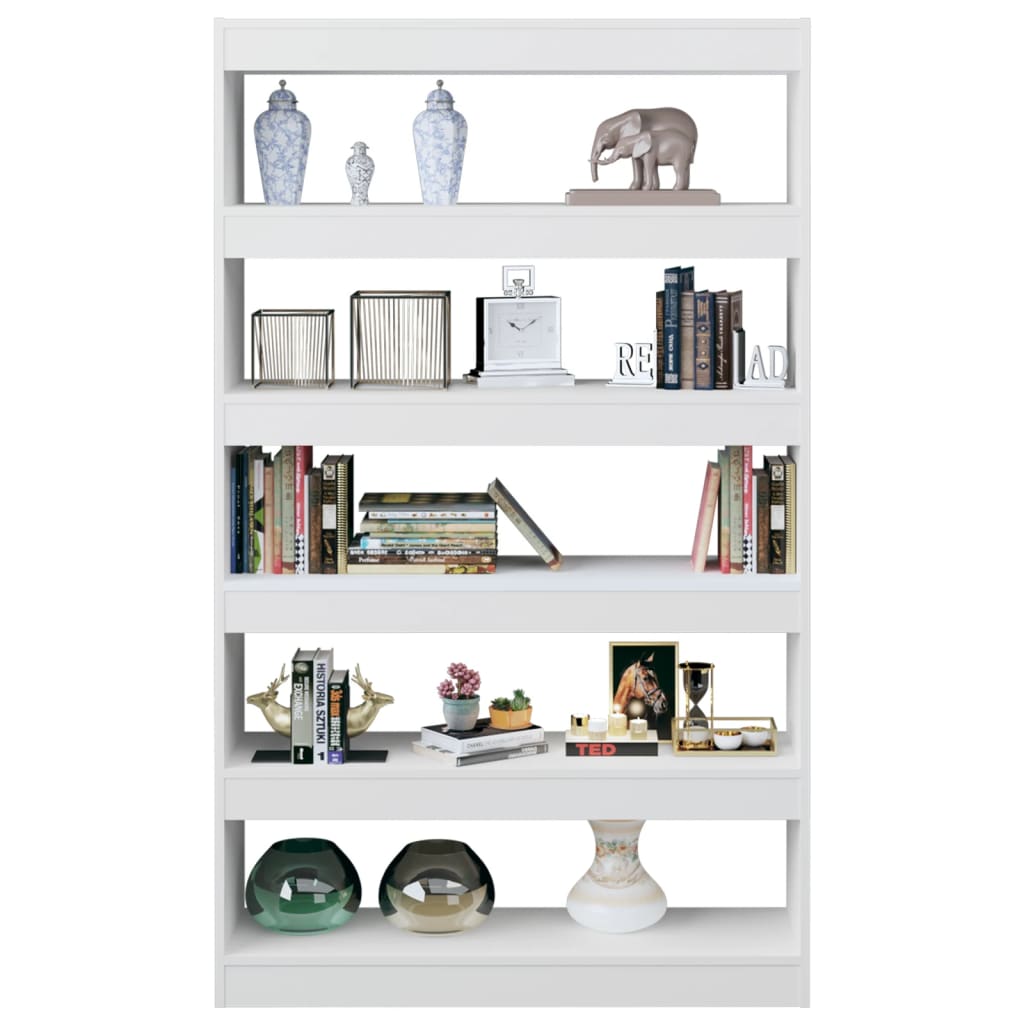 vidaXL Bibliotecă/Separator cameră, alb extralucios, 100x30x166 cm
