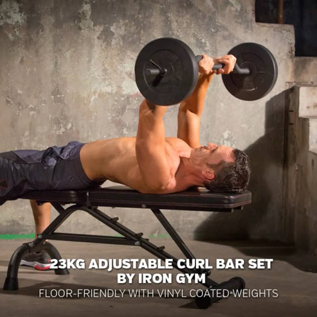 Iron Gym Set bară în Z reglabilă, 23 kg IRG033