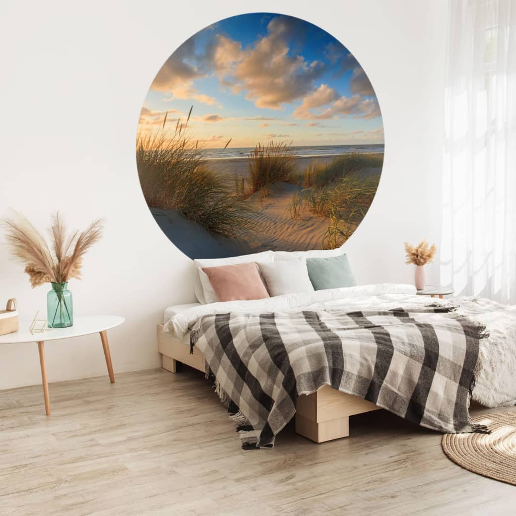 WallArt Tapet în formă de cerc „Beachlife”, 190 cm