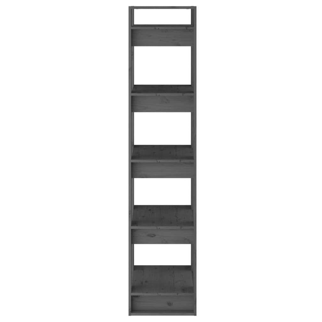 vidaXL Bibliotecă/Separator cameră, gri, 41x35x160 cm, lemn masiv pin