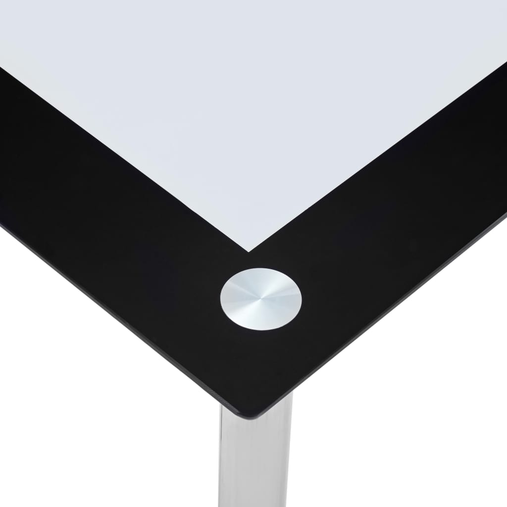 vidaXL Masă de bucătărie, negru/transparent, 120 x 60 x 75 cm, sticlă