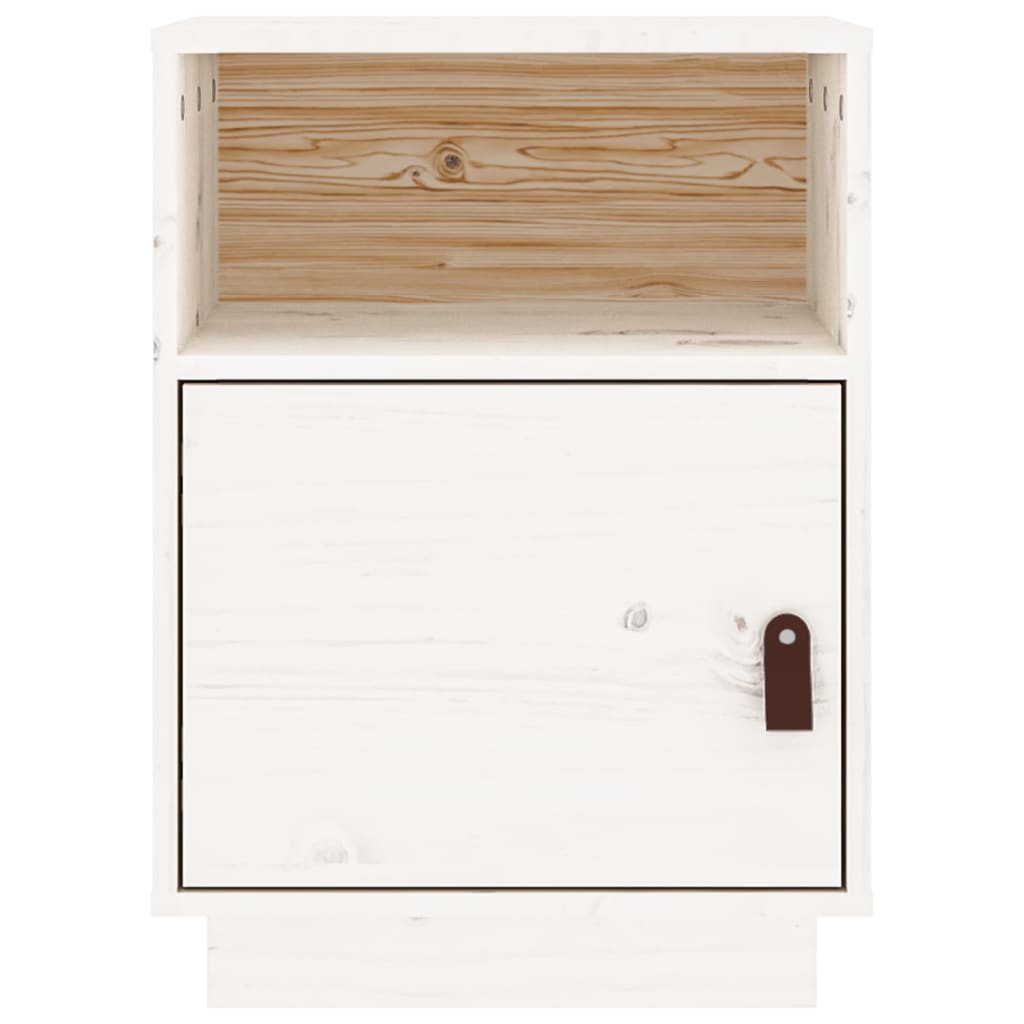 vidaXL Noptiere, 2 buc., alb, 40x34x55 cm, lemn masiv de pin