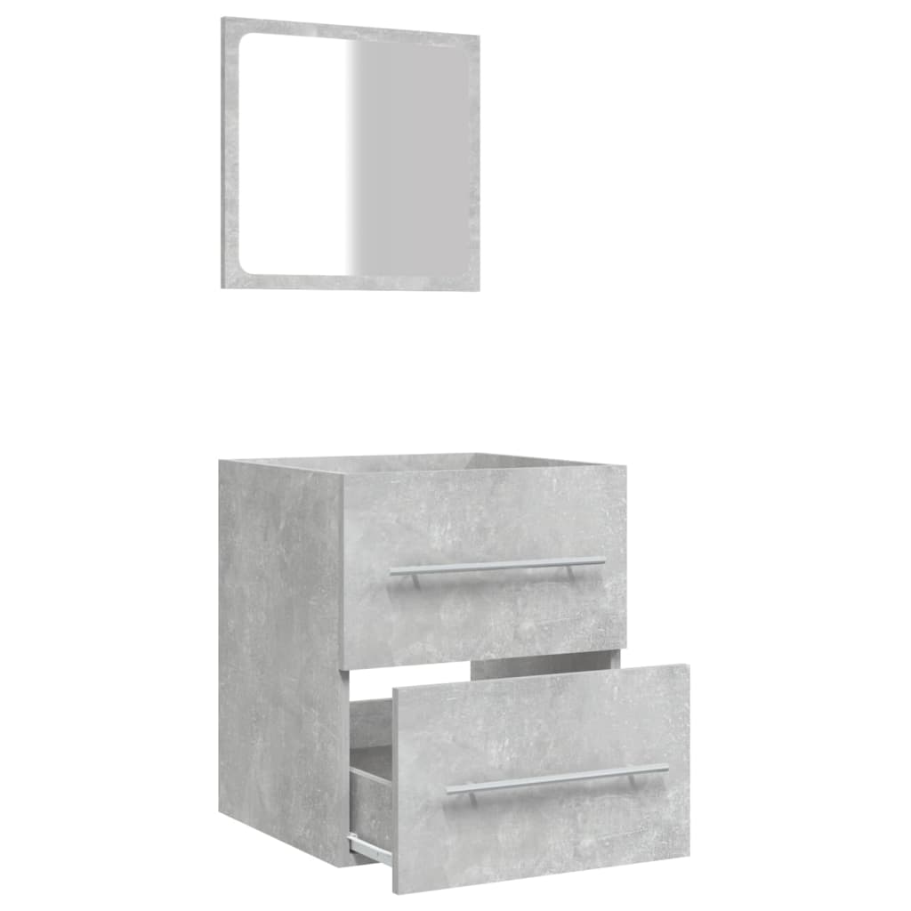 vidaXL Dulap de baie cu oglindă, gri beton, 41x38,5x48 cm