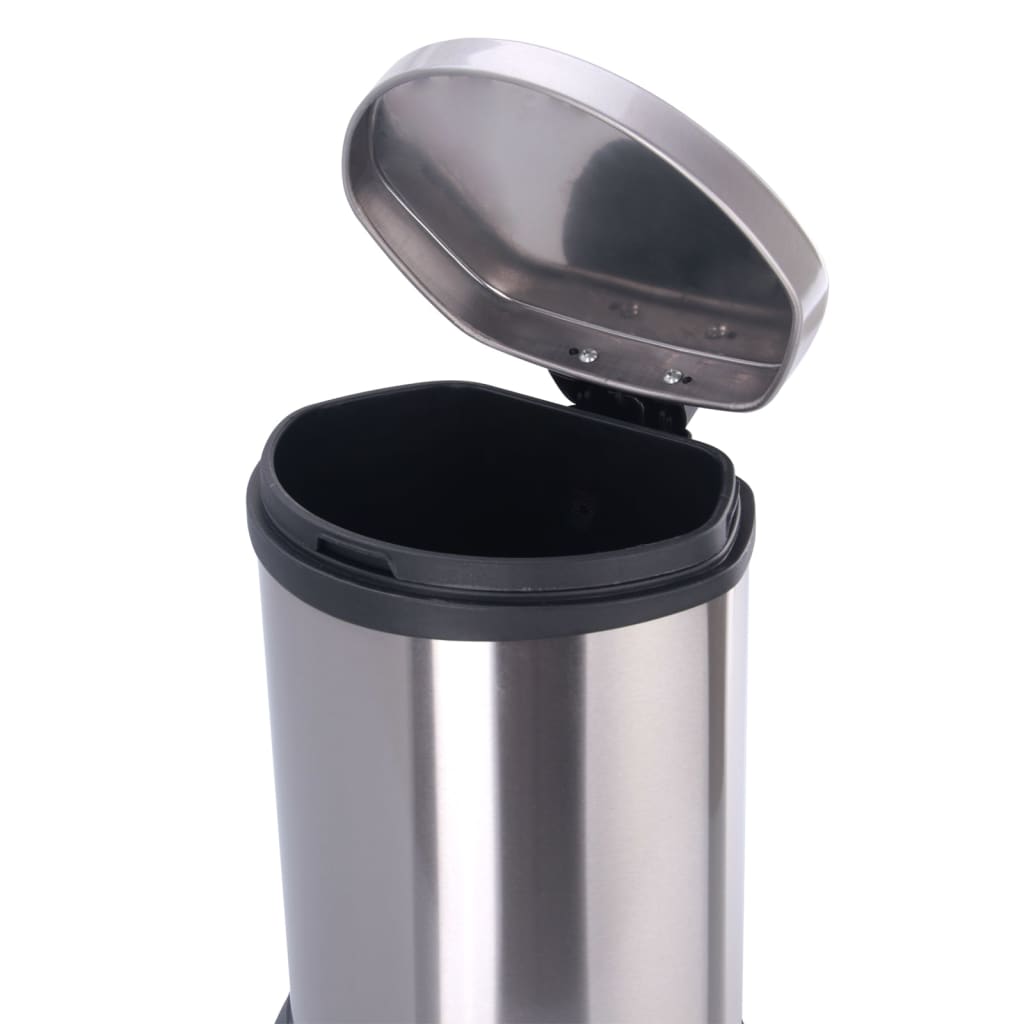 EKO Coș de gunoi cu pedală Shell, argintiu mat, 50 L