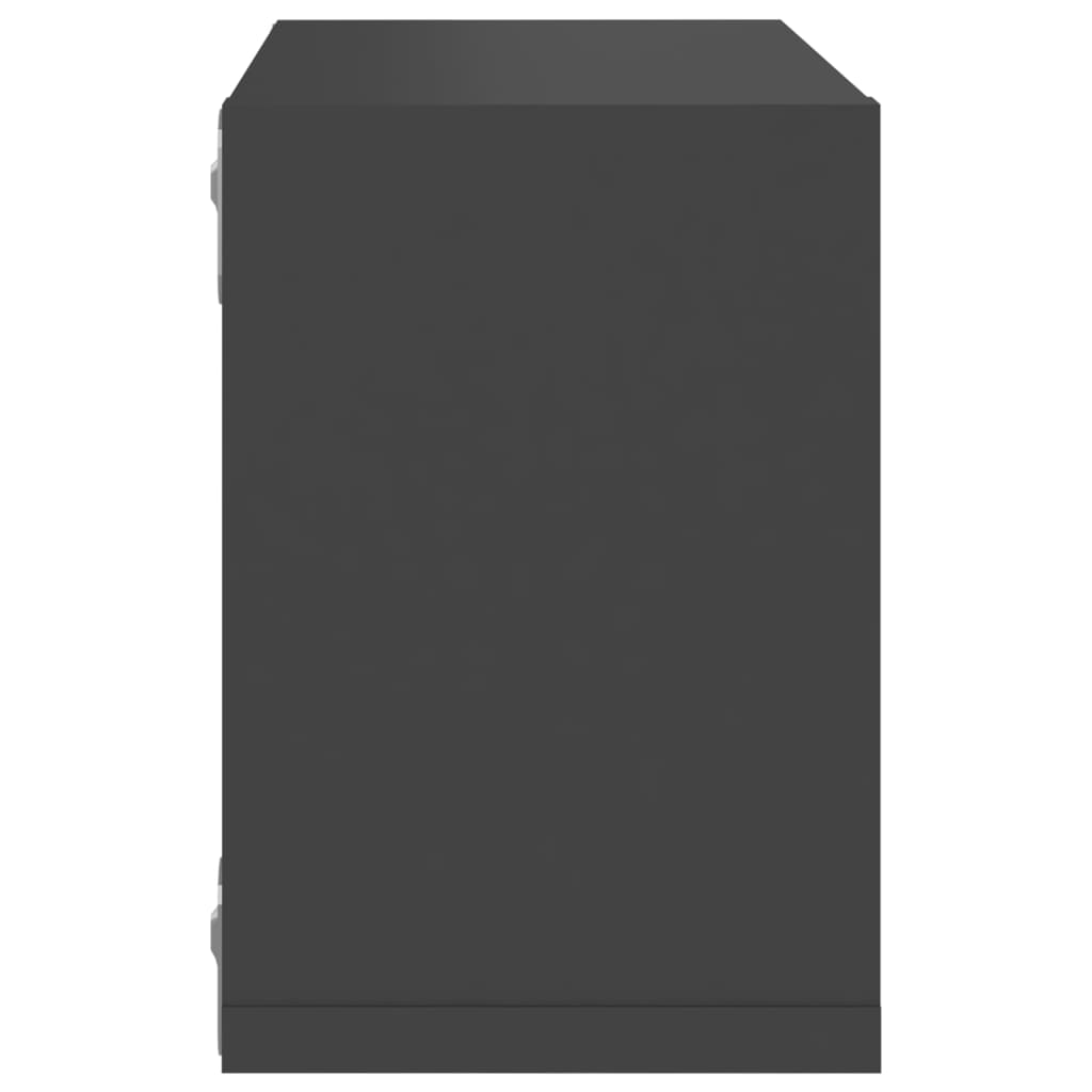 vidaXL Rafturi de perete cub, 2 buc., gri, 22x15x22 cm