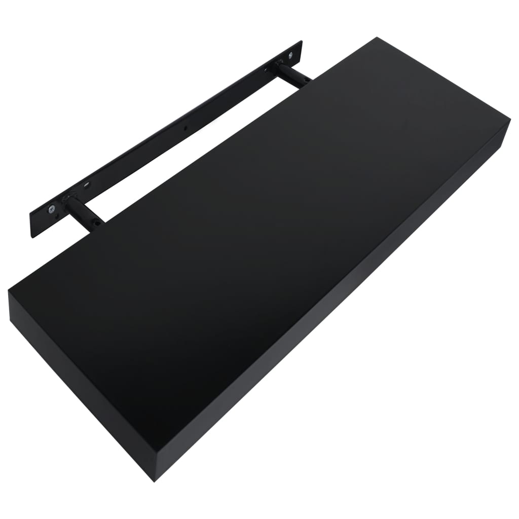 vidaXL Rafturi de perete suspendate, 2 buc., negru, 40 x 20 x 3,8 cm