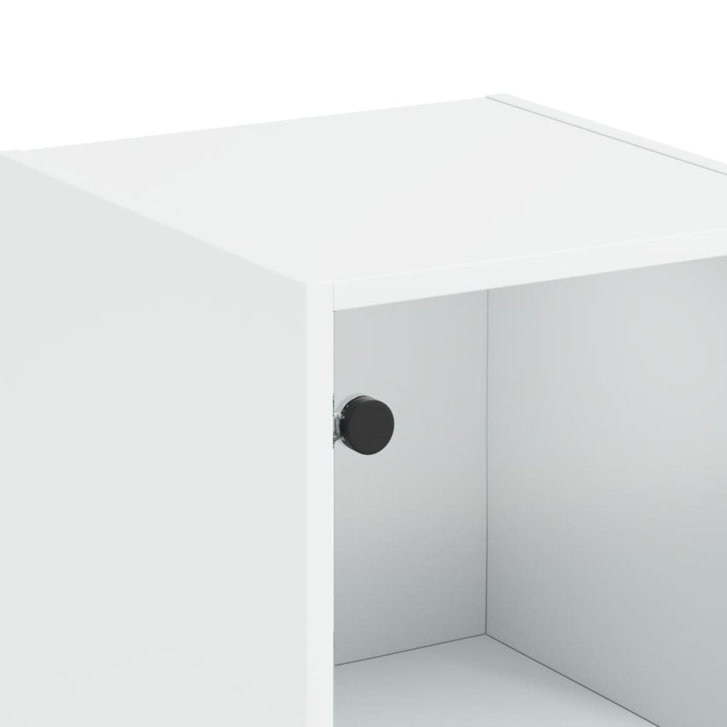 vidaXL Dulap cu uși din sticlă, alb, 35x37x142 cm