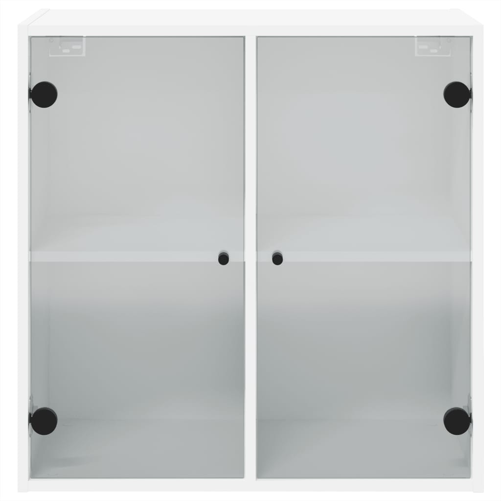 vidaXL Dulap de perete cu uși din sticlă, alb, 68x37x68,5 cm