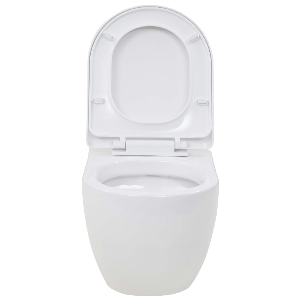 vidaXL Vas toaletă suspendat cu rezervor încastrat înalt, ceramică