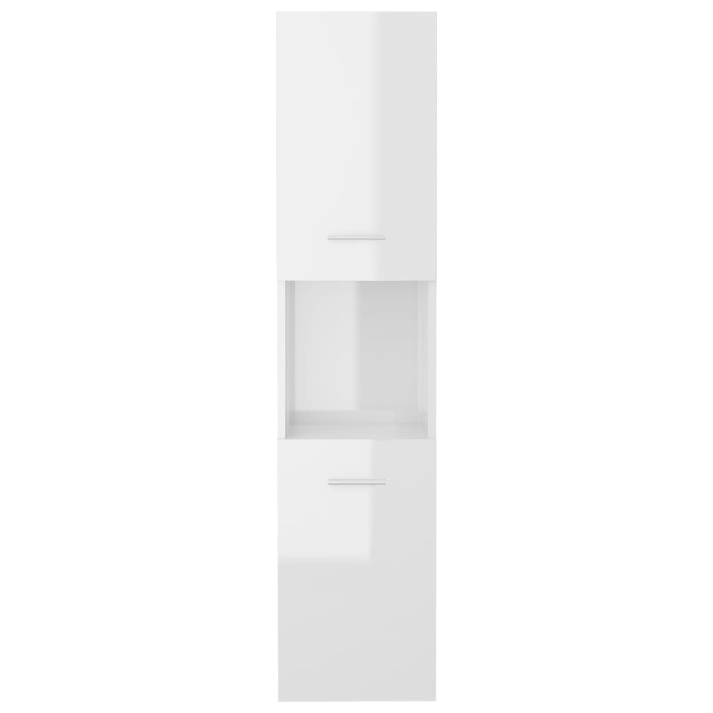 vidaXL Dulap de baie, alb extralucios, 30 x 30 x 130 cm, PAL