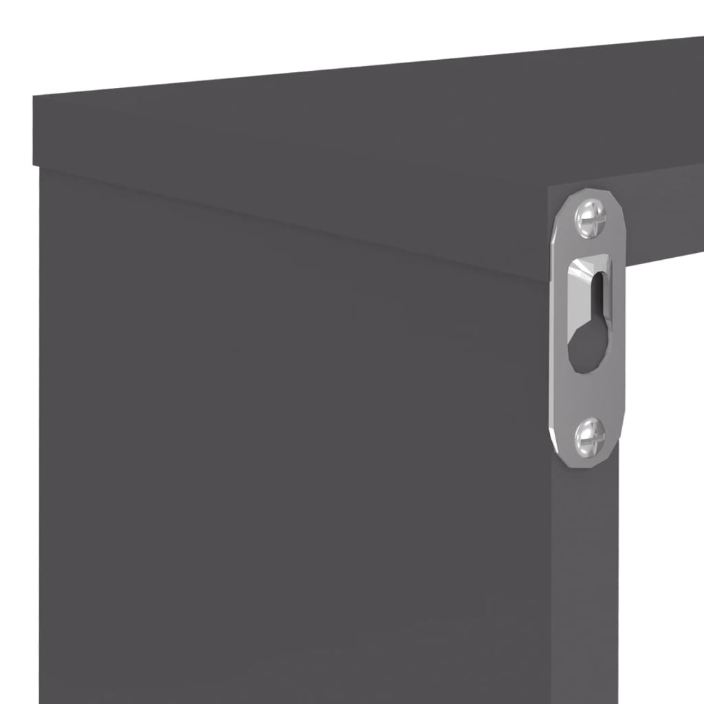 vidaXL Rafturi de perete cub, 4 buc., gri, 80x15x26,5 cm, PAL