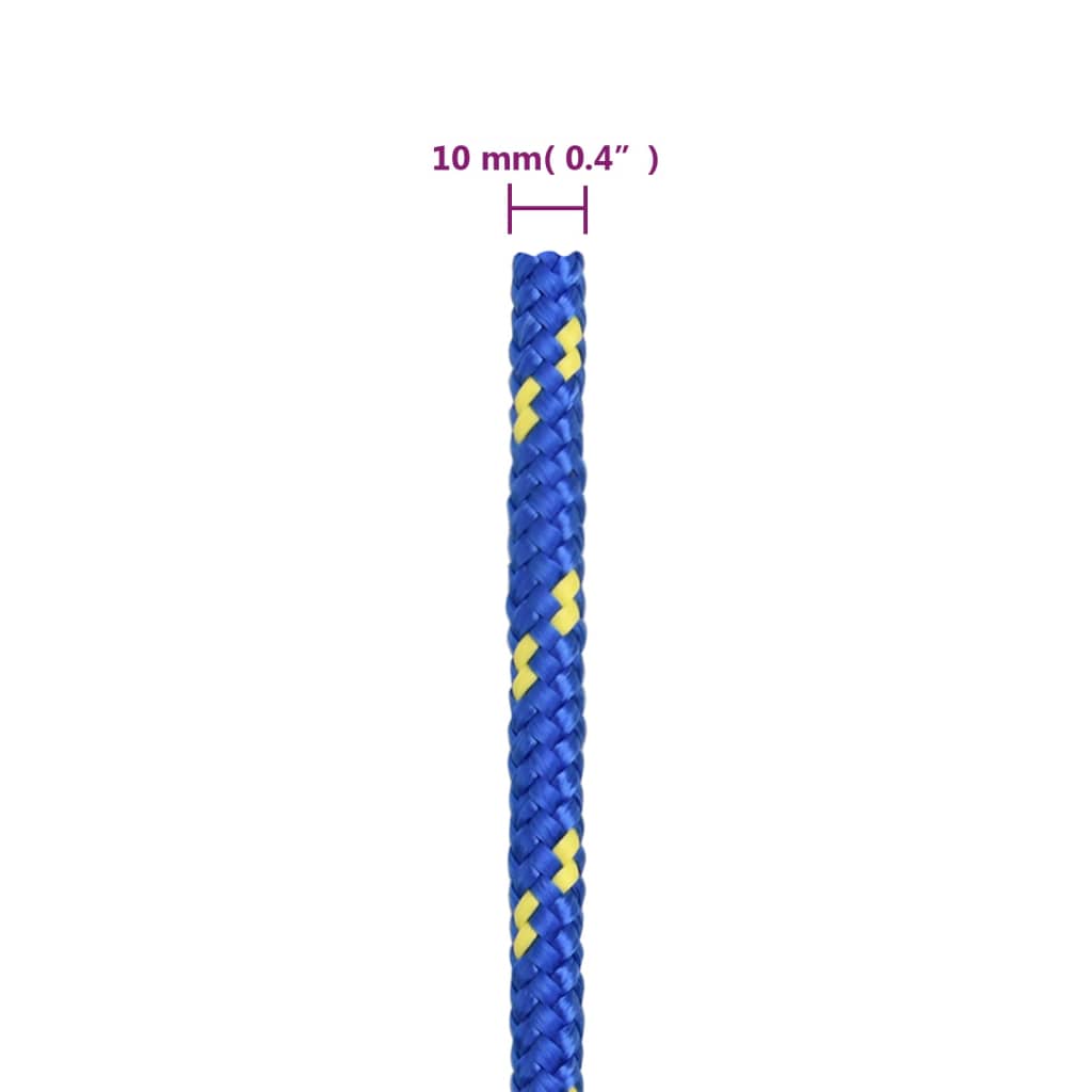 vidaXL Frânghie de barcă, albastru, 10 mm, 100 m, polipropilenă