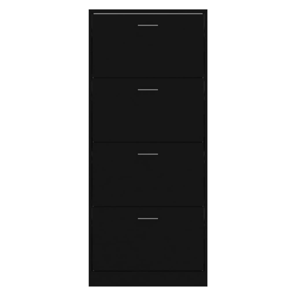 vidaXL Pantofar, negru, 63x24x147 cm, lemn compozit
