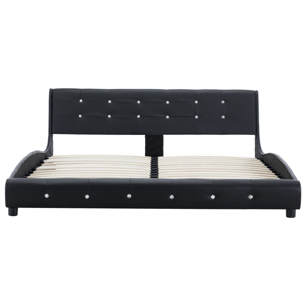 vidaXL Cadru de pat, negru, 160 x 200 cm, piele artificială