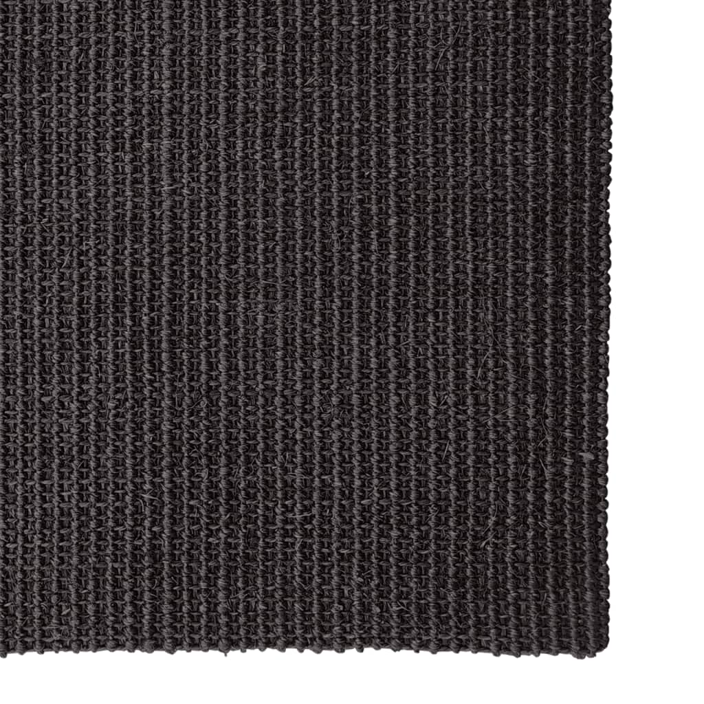 vidaXL Covor din sisal natural, negru, 100x350 cm