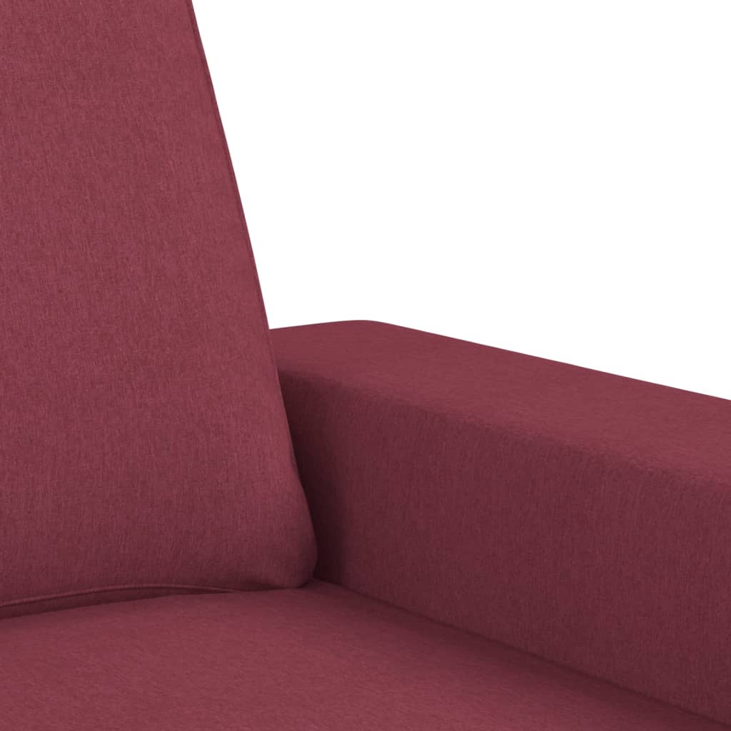 vidaXL Set de canapea, 2 piese, roșu vin, material textil