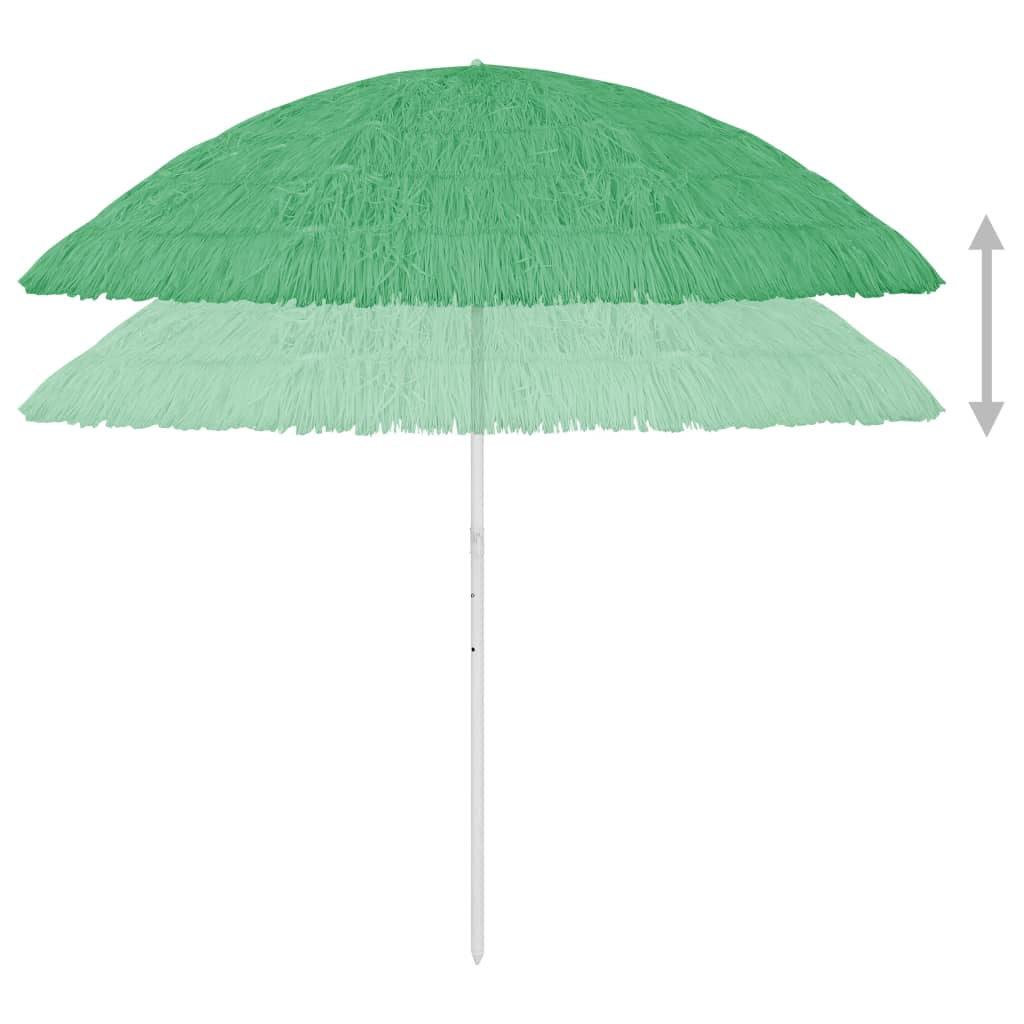 vidaXL Umbrelă de plajă Hawaii, verde, 300 cm