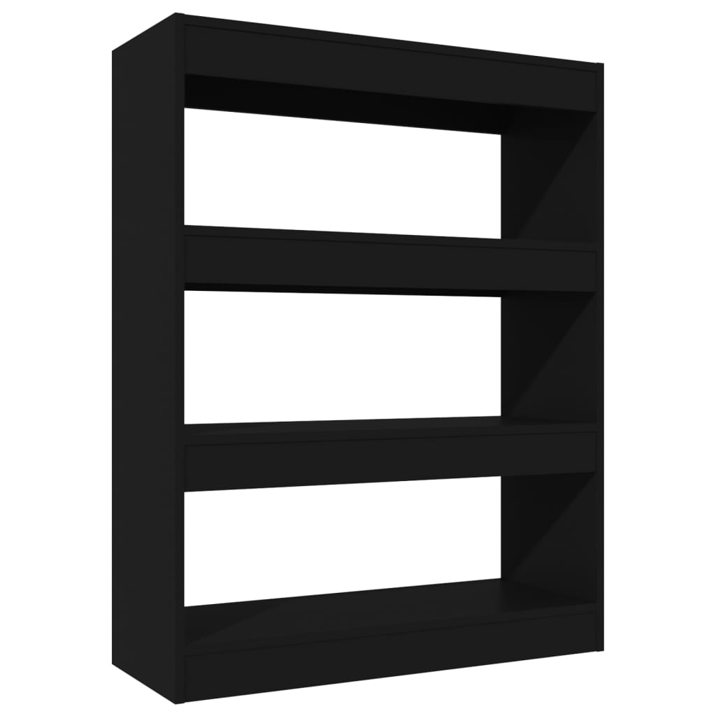 vidaXL Bibliotecă/Separator cameră, negru, 80x30x103 cm, lemn compozit