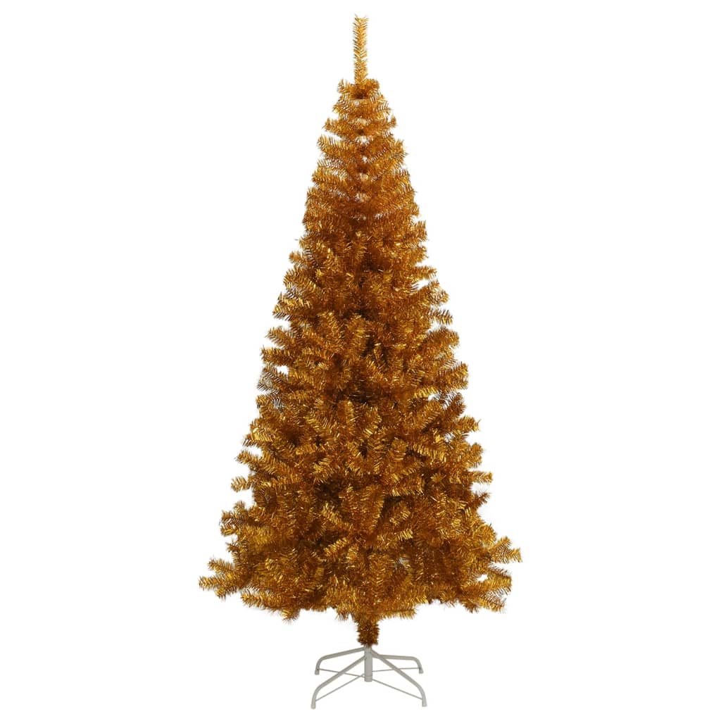 vidaXL Pom de Crăciun artificial cu suport, auriu, 240 cm, PET