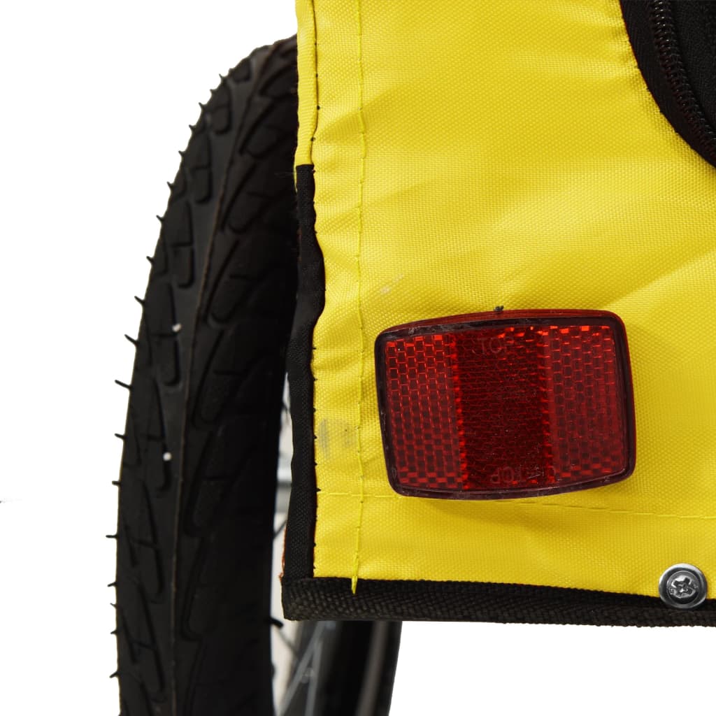 vidaXL Remorcă bicicletă animale companie, galben/negru, oxford/fier