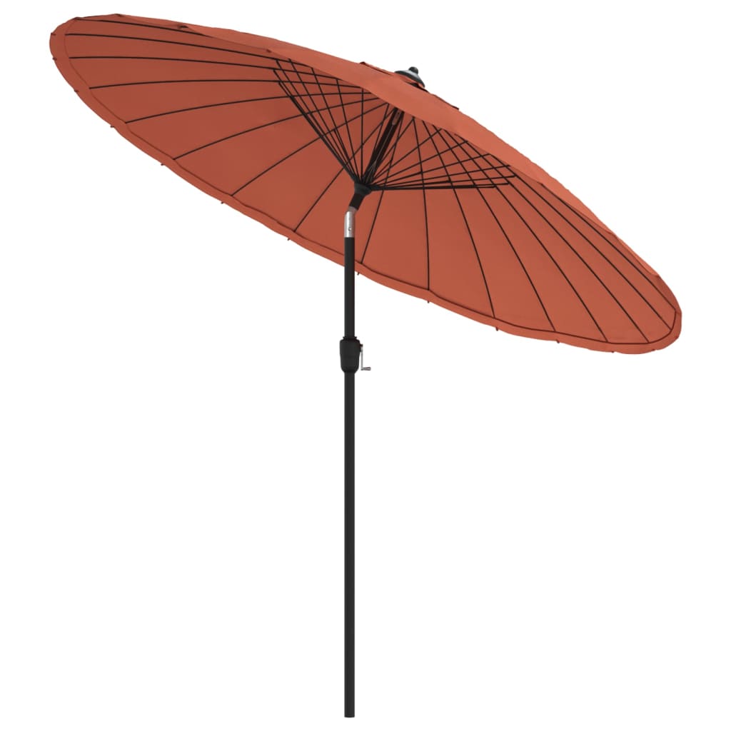 vidaXL Umbrelă de soare de exterior, stâlp aluminiu, cărămiziu, 270 cm