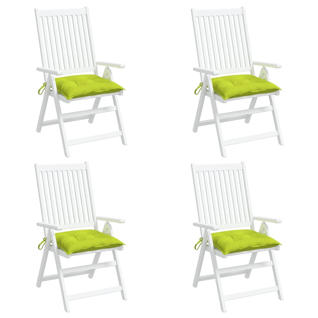 vidaXL Perne de scaun, 4 buc., verde aprins, 40 x 40 x 7 cm, textil