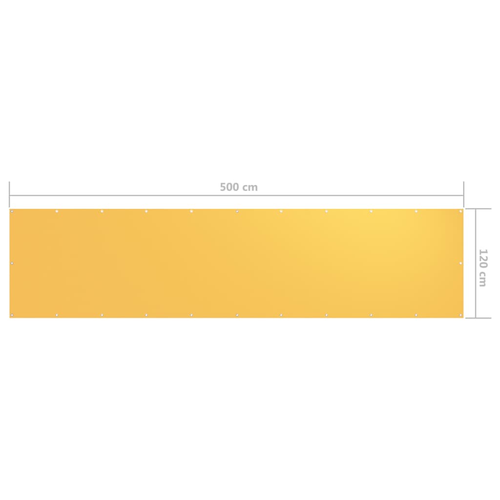 vidaXL Paravan de balcon, galben, 120 x 500 cm, țesătură oxford